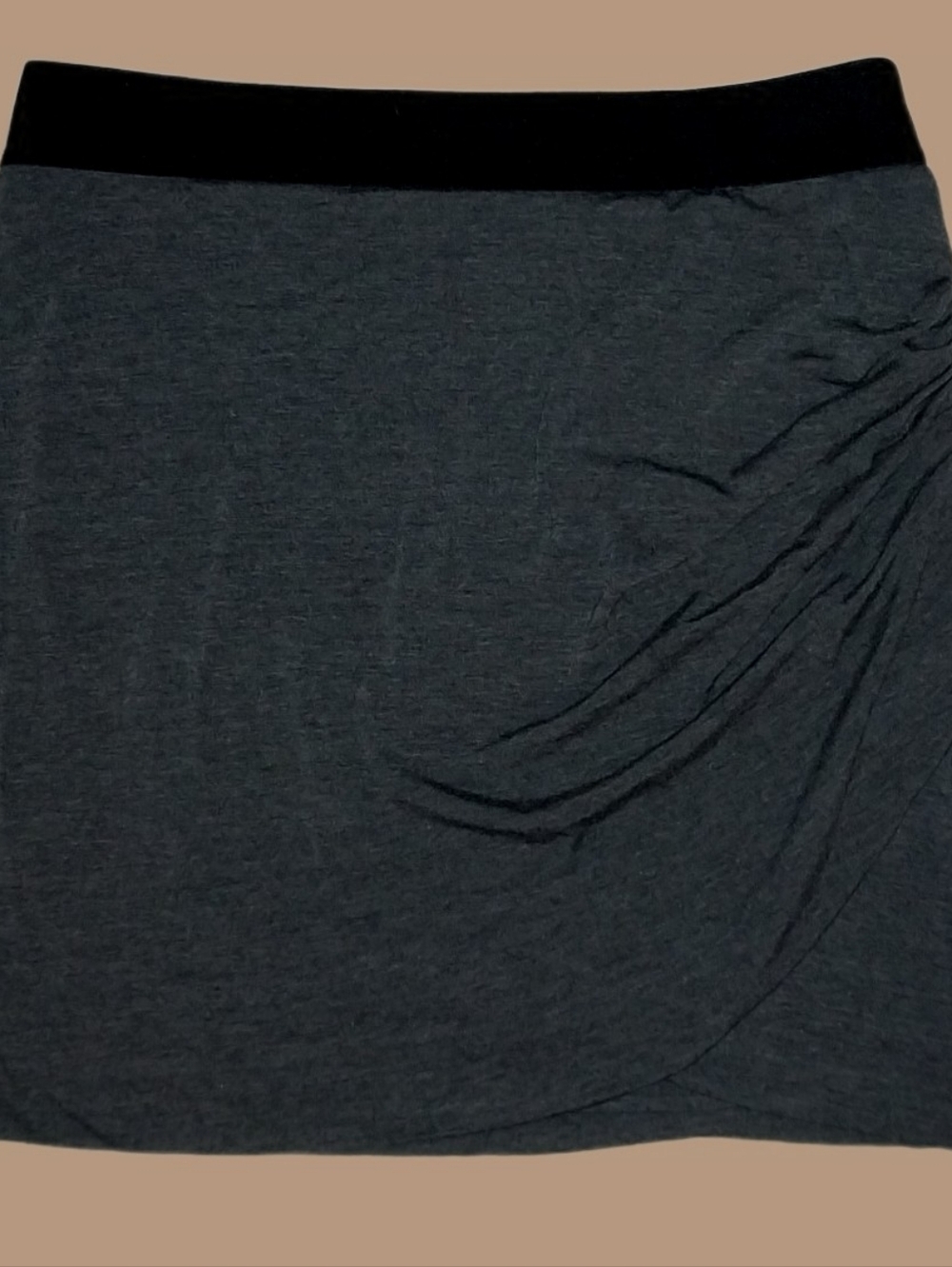 Princess By Vera Wang Size XL Pull On Stretch Gray Knit Mini Skirt With Ruching